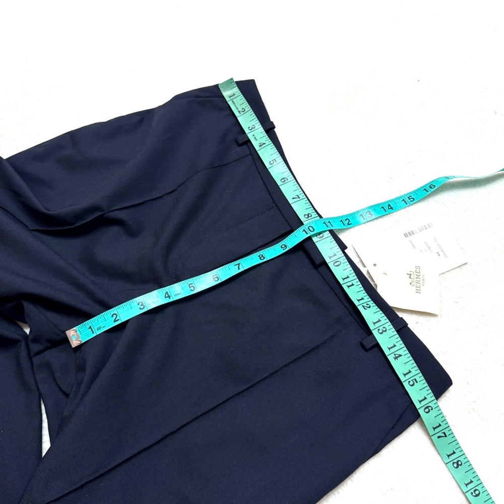 Hermes Paris EU 40 Women’s Employee Uniform Pants Navy Blue High Waist Crop US 8 - Picture 6 of 10